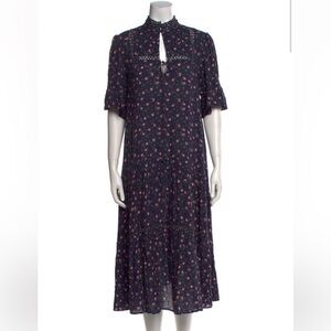 Apiece Apart Navy Floral Midi Dress size 0